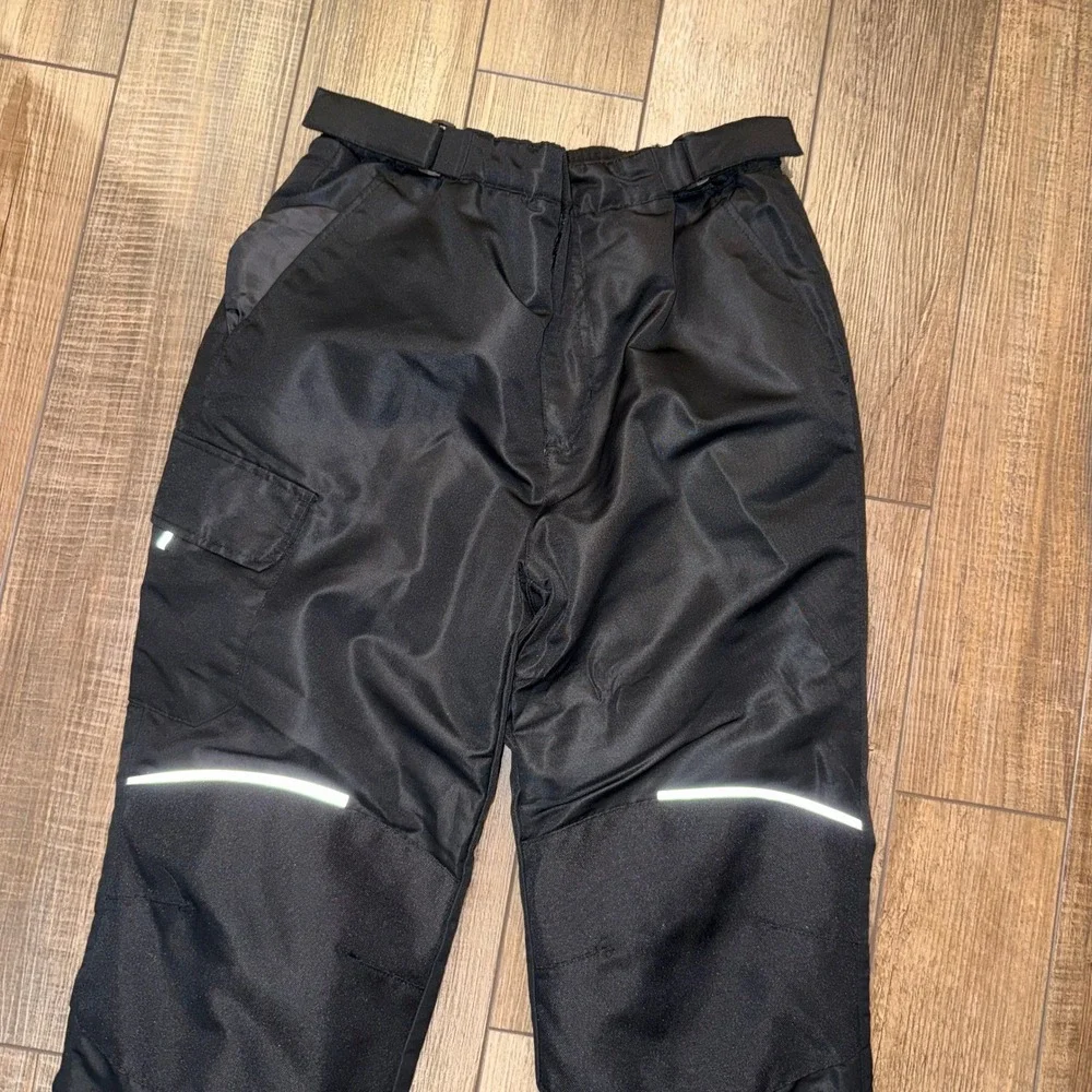 Swiss Tech Boys Black Insulated Snow Pants XXL 18 Reflective Winter Ski Trousers